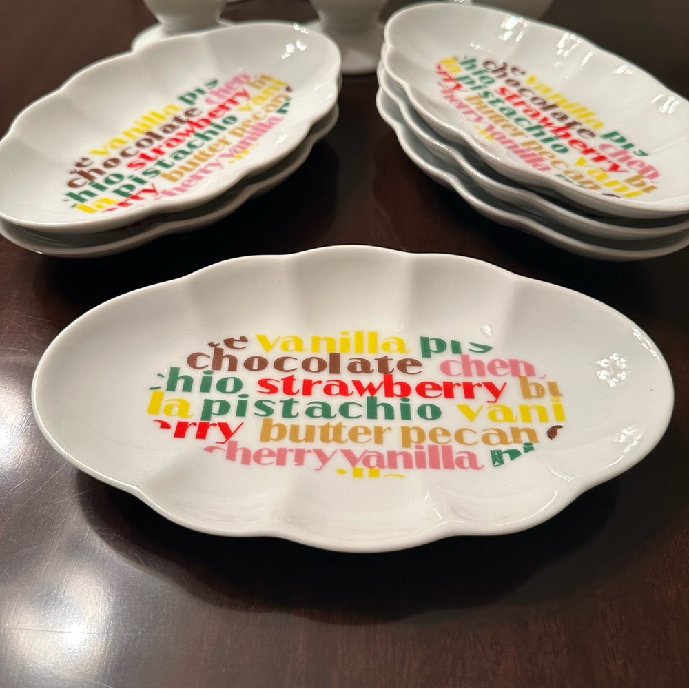 Set of 6 Retro Banana Split or Sundae Dishes